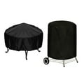 thumbnail image 4 of Cubierta redonda Cateissary para barbacoa al aire libre protección solar multiusos cubiertas para horno Protector resistente para parrilla Decoración del hogar Negro/Plata 77*70 CM, 4 of 6
