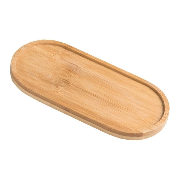 LAMIRO Wooden Vanity Tray Serving Tray Holder Vanity Plate Toilet Tank Tray Countertop Organizer Holder Bathroom Tray for Home Bathroom Oval