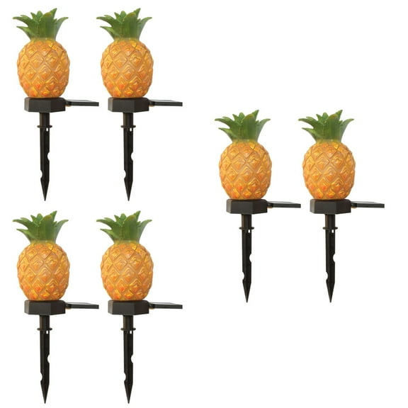 WRITWAA Yellow Pineapple Solar Garden Lamp for Decor Ground Plug Waterproof 6Pcs