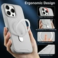 thumbnail image 6 of Magnetic Leather Case for iPhone 15 Pro Max Case MagSafe Shockproof Protective Case with Magnetic Kickstand Non-Slip Bumper (Grey), 6 of 12