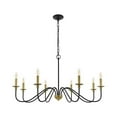 thumbnail image 3 of Indoor Modern Home Decorative Bright Ceiling Rohan 8 Light Matte Black and Brass Pendant, 3 of 7