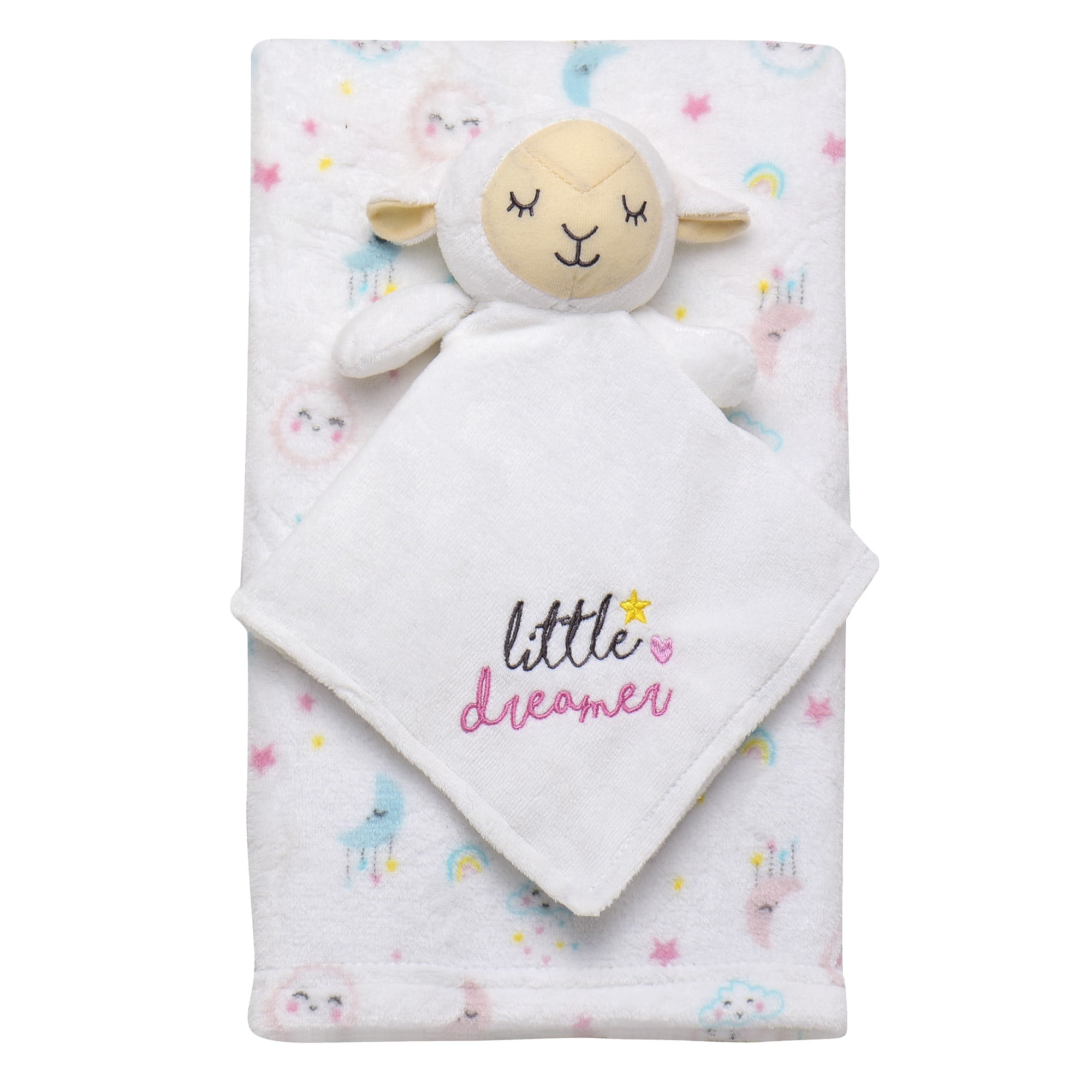 Vitamins Baby Girl Security Blanket Set Pink Grey Doll Minky Dot Paisley Layette 