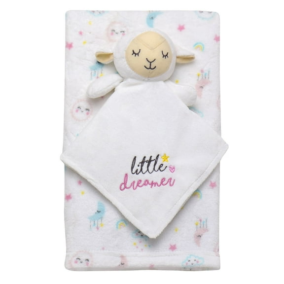 Baby Starters Blanket With Lamb Snuggle Set, 30"x34", White