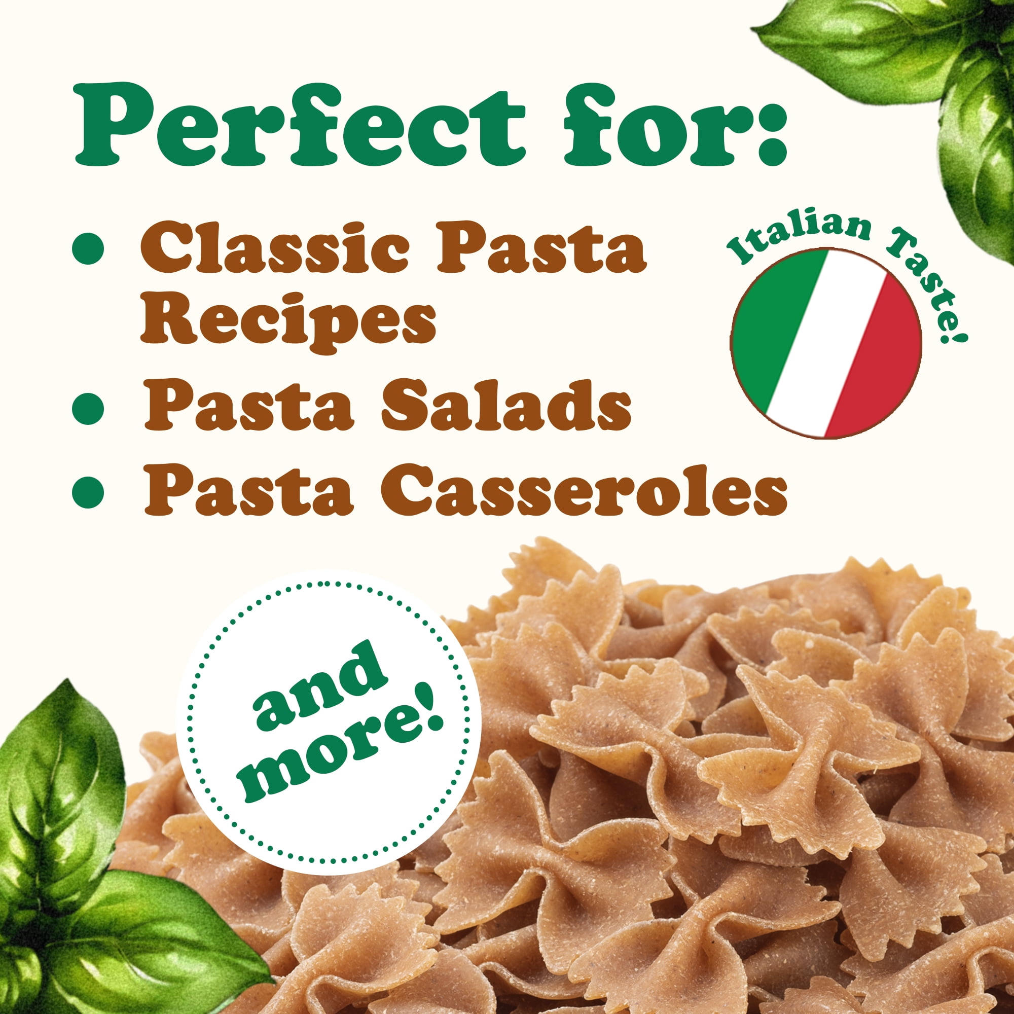 Organic Farro Farfalle Pasta, 1.1 lb (Pack of 4) – Italian Whole Wheat and Non-GMO Bow-tie Pasta – by Food to Live
