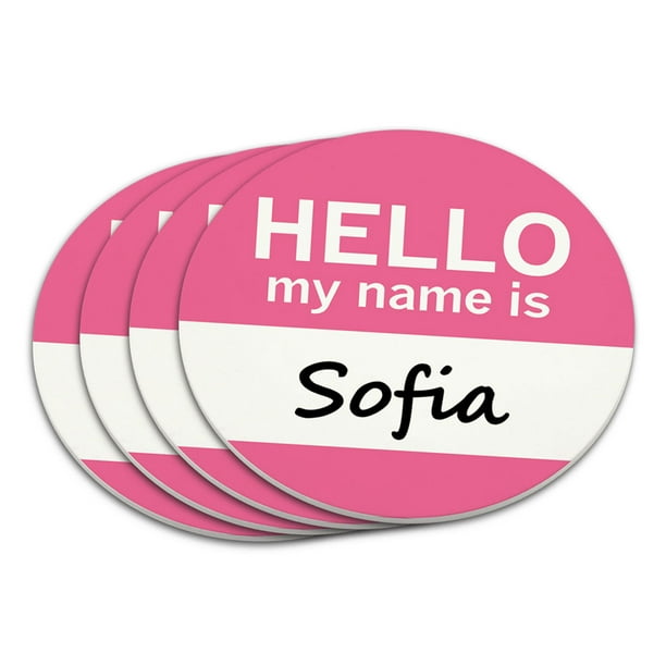 Sofia Hello My Name Is Coaster Set Walmart Com Walmart Com