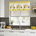 thumbnail image 5 of Bee Truck Valances for Windows, Decorative Rod Pocket Window Valance Curtains, Yellow Honey Daisy Floral Patterned Plaid Short Curtain Drapes for Kitchen/Bathroom/Living Room, 2 Panels, 60" W x 18" L, 5 of 8