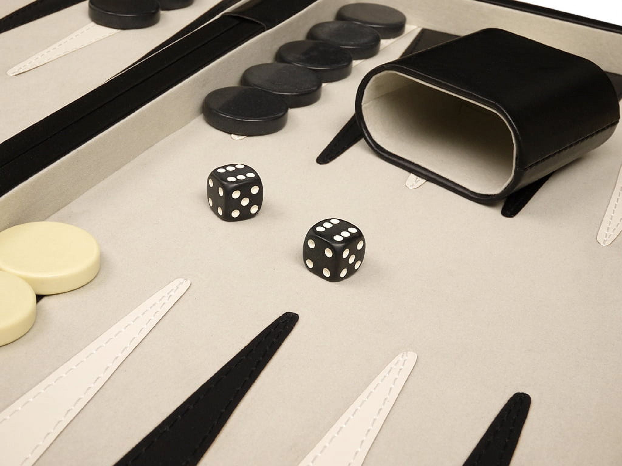 Middleton Games Unisex Deluxe Backgammon Board Games, Simulated Leather Black