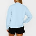 thumbnail image 6 of Qwertyu Mock Neck Sweatshirt for Women Oversized Turtleneck Sweater Long Sleeve Fleece Pullover Tops Fall Fashion Clothes Light Blue 2XL, 6 of 6