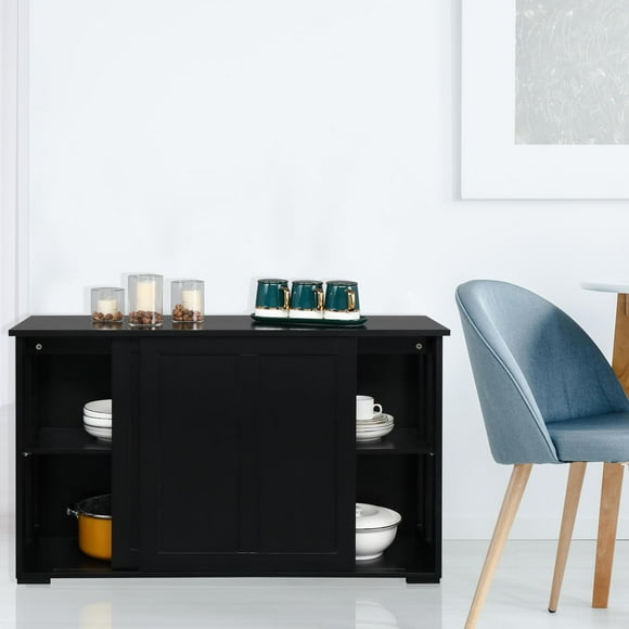 Zimtown Aparador de madera Buffet Gabinete de almacenamiento Mesa de sofá de consola de 42 pulgadas con puertas corredizas Zimtown contemporary