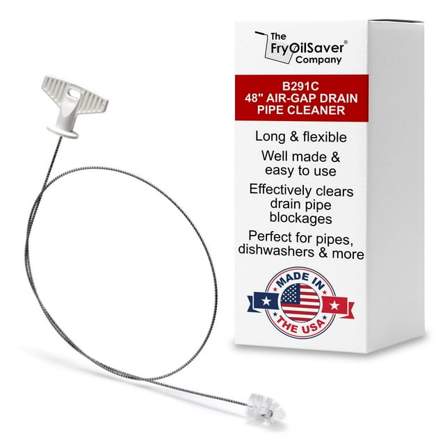 Cepillo para limpieza de tuberías de desagüe FryoilSaver Co B291C, 48 pulgadas