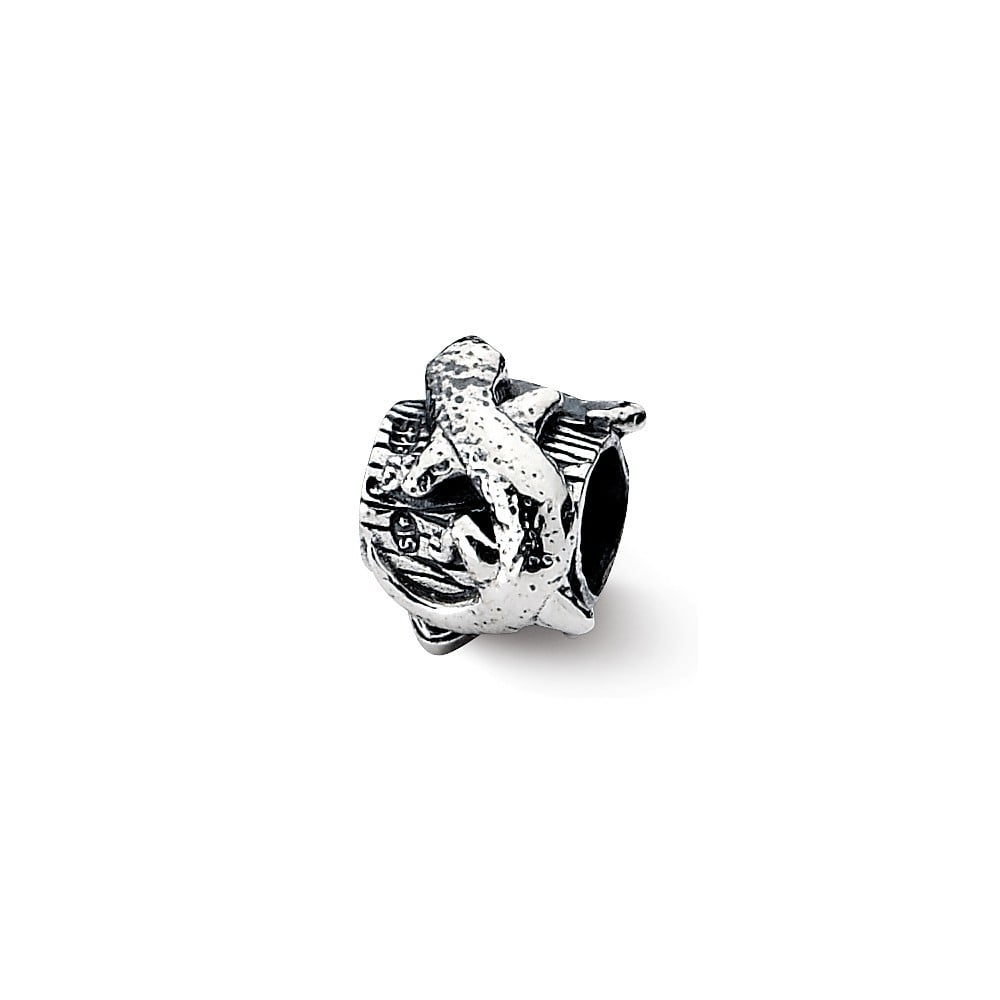 Sterling Silver Jewelry Themed Beads Solid 7.27 mm 8.18 mm Reflections Floral Bead