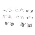 thumbnail image 5 of Ruanlalo 8Pairs/Set Vintage Hollow Heart Cross Flower Ear Stud Earrings Women Jewelry Silver, 5 of 6