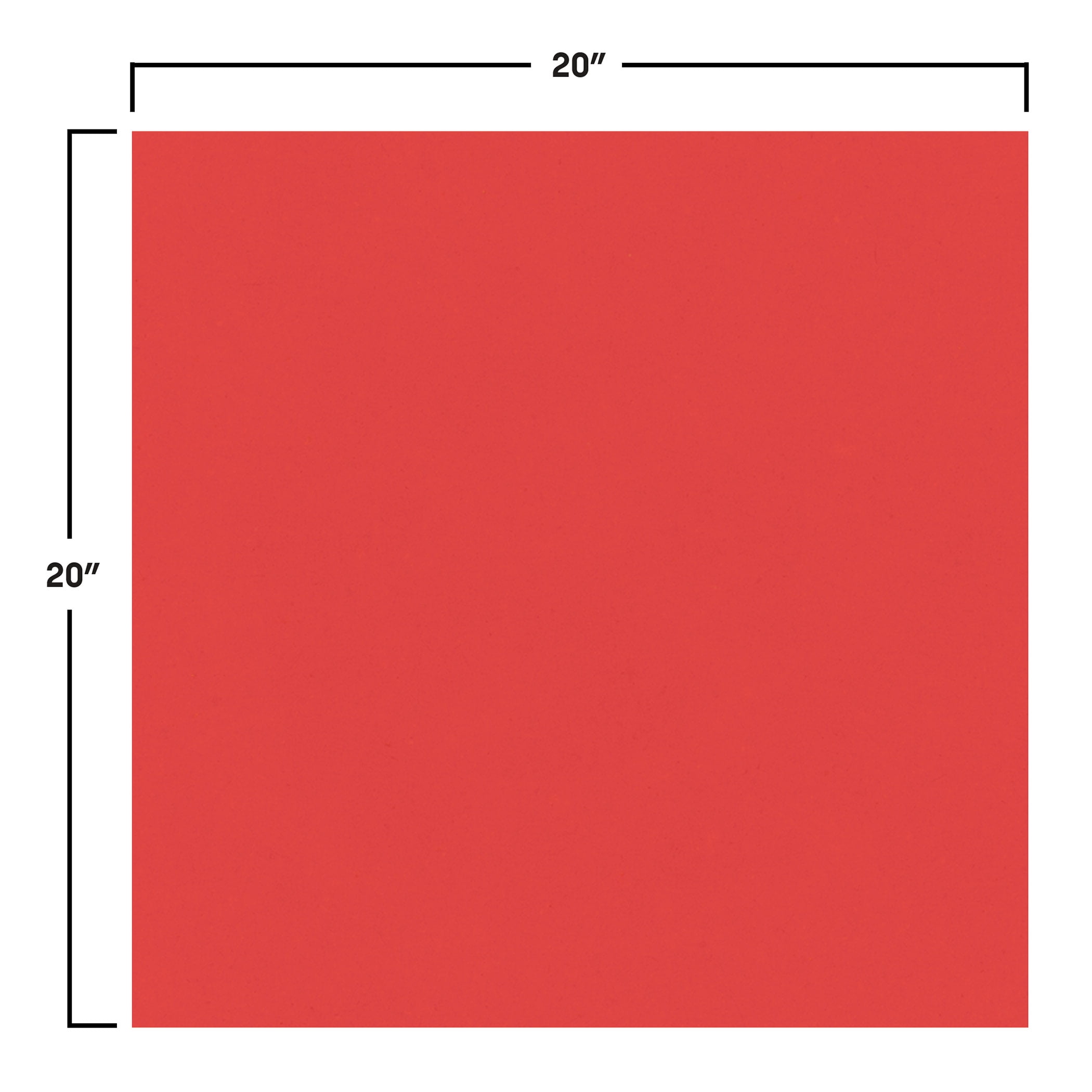 Red Tissue Paper Sheets, 20" x 20", Pack of 96 Sheets