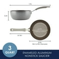 thumbnail image 3 of Rachael Ray Cook + Create Aluminum Nonstick Saucier Pan, 3 Quart, Gray, 3 of 9