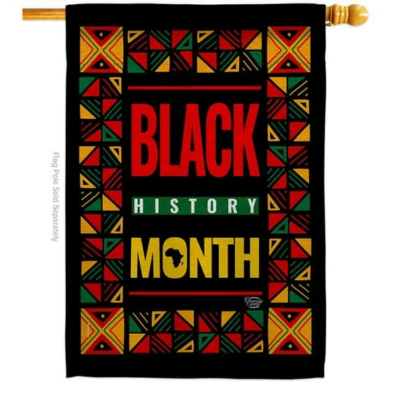 Ornament Collection  28 x 40 in. African American History Month House Flag with Support Cause Double-Sided Decorative Vertical Flags Decoration Banner Garden Yard Gift