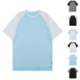 thumbnail image 2 of ZCFZJW Baseball Shirts for Men Raglan Short Sleeve Basic Crew Neck Athletic T-Shirts Loose Oversized Baggy Quick Dry Shirt Tops Black S, 2 of 6