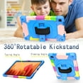 thumbnail image 4 of Dteck Shoulder Strap Case for Samsung Galaxy Tab A7 10.4" SM-T500 T505 (2020 Released) 10.4-inch,Shockproof Armor Rubber Hybrid 3-Layer Protection Back Cover without Screen Protector,Blue+Rainbow, 4 of 6