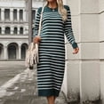 thumbnail image 6 of Wancir Womens Winter Fall Pleated Knitted Fit and Flare Long Sleeve Sweater Dress, 6 of 7