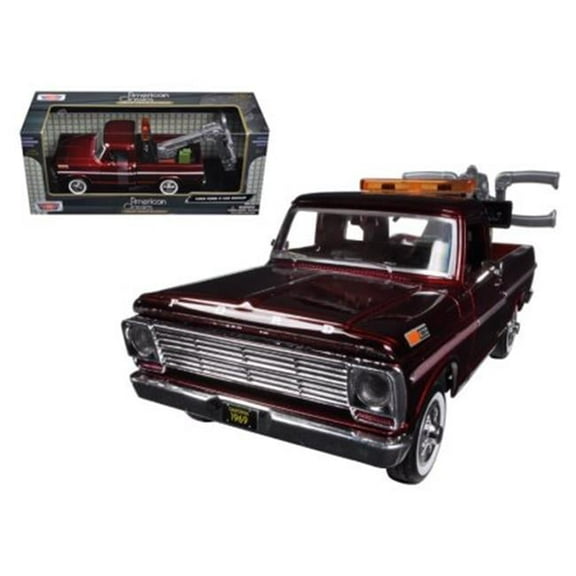 Motormax 79315bur 1969 Ford F-100 Model Pickup Truck, Burgundy