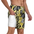 thumbnail image 3 of Picia Orchids Flowers pattern Mens Swim Trunks with Compression Liner Stretch Beach Shorts Quick Dry with Zipper Pockets No-Chafing Board Shorts-X-Large, 3 of 9