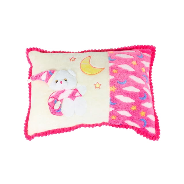 Almohada Cojín De Peluche Para Bebé Oso Rosa Cuna Importadora La Merced Tela Suave Hipoalergénica
