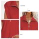 thumbnail image 4 of Camisa de manga corta para mujer, cuello en V, cuello vuelto, ajuste holgado, manga corta, para el trabajo, citas en la calle, compras, rojo, M, 4 of 5