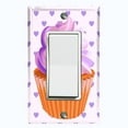 thumbnail image 1 of Metal Light Switch Plate Cover Pastel Purple Cupcake Heart Wallpaper CAK035, 1 of 13