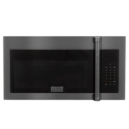 ZLINE Over the Range Convection Microwave Oven in Black Stainless Steel with Modern Handle and Sensor Cooking - Black