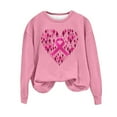 thumbnail image 2 of Chandails en Molleton pour Femmes Manches Longues Col Rond Imprimé Cancer du Sein Ample Sans Capuche Chandails en Molleton 1-Rose TG, 2 of 4