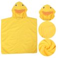 thumbnail image 3 of Ficarrico Albornoz para bebé, toalla gruesa con capucha para la cara del baño del bebé, toalla de felpa infantil con animales de dibujos animados, color amarillo, 3 of 8