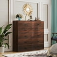 thumbnail image 3 of GALAXHERO 5 Drawers Dresser, Chest of Drawers for Bedroom, Tall Wood Storage Cabinet with Metal Handle for Living Room, Closet, Hallway, Brown, 3 of 11