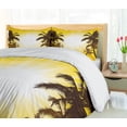 thumbnail image 5 of Ambesonne Tropical Duvet Cover Sets, Place with Palm Trees, 2-King, Yellow and White, 5 of 7