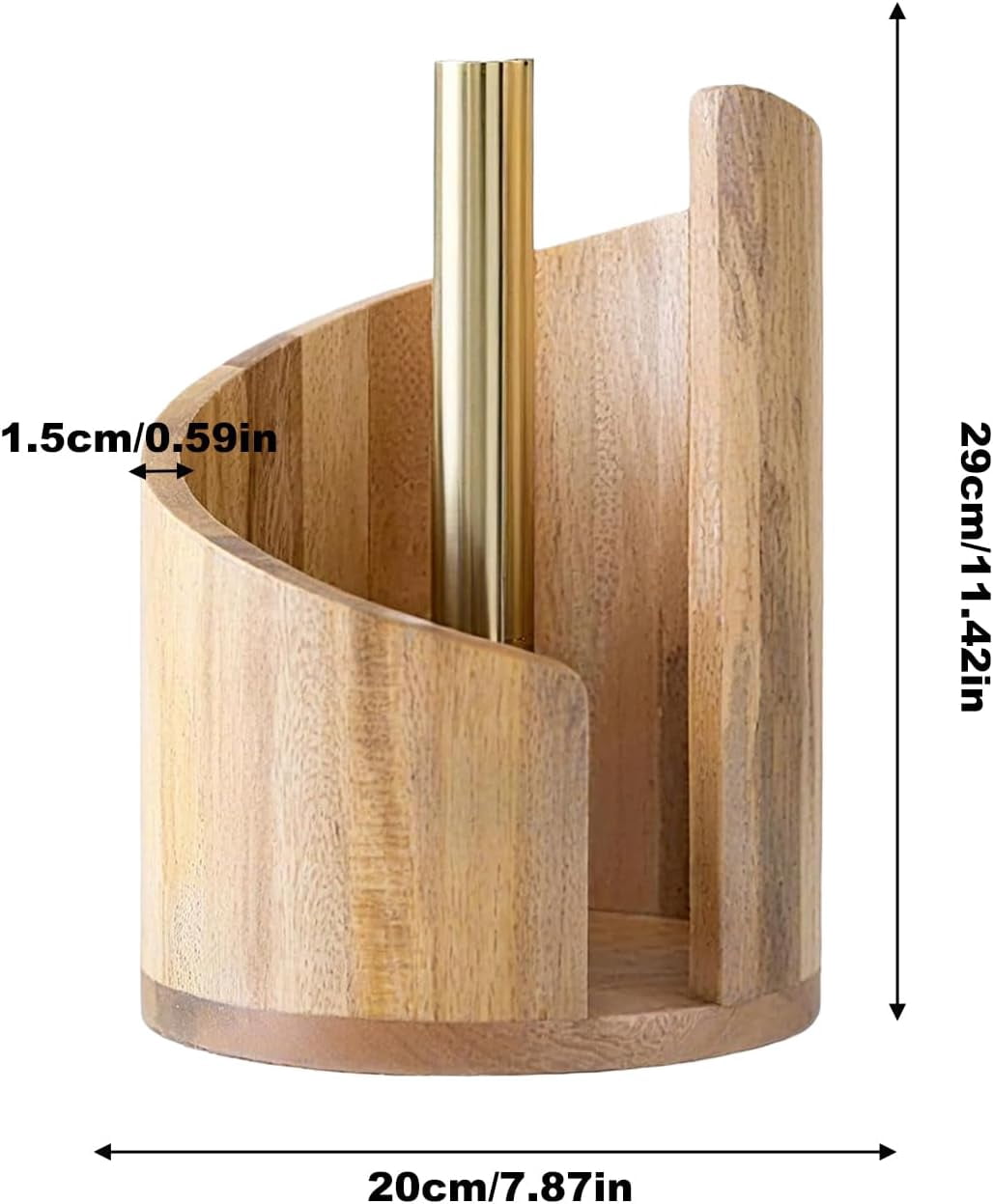 Wooden Paper Towel Holder - Stylish Wooden Roll Holder, Farmhouse Paper Towel Stand | Reusable Roll Stand for Bathroom Dining Table Cabinet Farmhouse Shelf Home Apartment