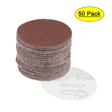 

50Pcs 3 Inch Hook and Loop Sanding Disc 100 Grits Flocking Sandpaper for Random Orbit Sander Brown