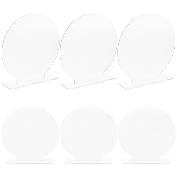 6 Sets Party Acrylic Table Signs with Stand for Number Display Blank Sign