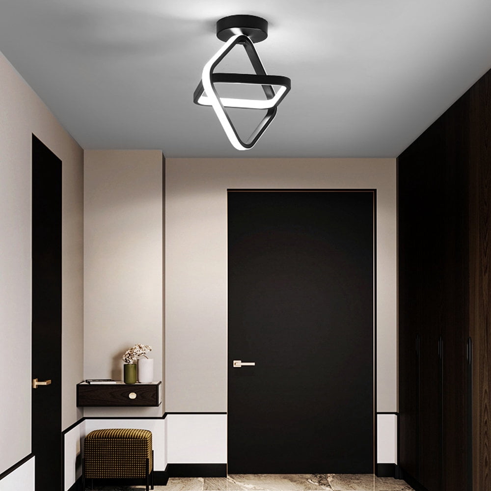 ADISUN LED Ceiling Light Fixtures Modern Flush Mount Square Ceiling Lamp for Kitchen Loft Aisle Hall, Black, 22W, 85V-265V (Cold White)