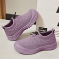 thumbnail image 6 of Women's Orthopedic Arch Support Wide Width Walking Shoes,Protective Toe Cap Non-Slip Thick Sole Breathable Knit Drawstring Slip On Casual Sneakers, 6 of 7