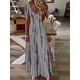 thumbnail image 3 of Vestido Casual De Talla Grande, Vestido Largo Elástico Medio Con Cuello En V Y Manga Corta Con Tinte Anudado Para Mujer, 3 of 4