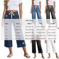 thumbnail image 2 of Lenpel Wide Leg Capri Jeans for Women Lounge Drawstring Pull on Baggy Cropped Denim Pants Stretch High Waist Denim Capris, 2 of 5