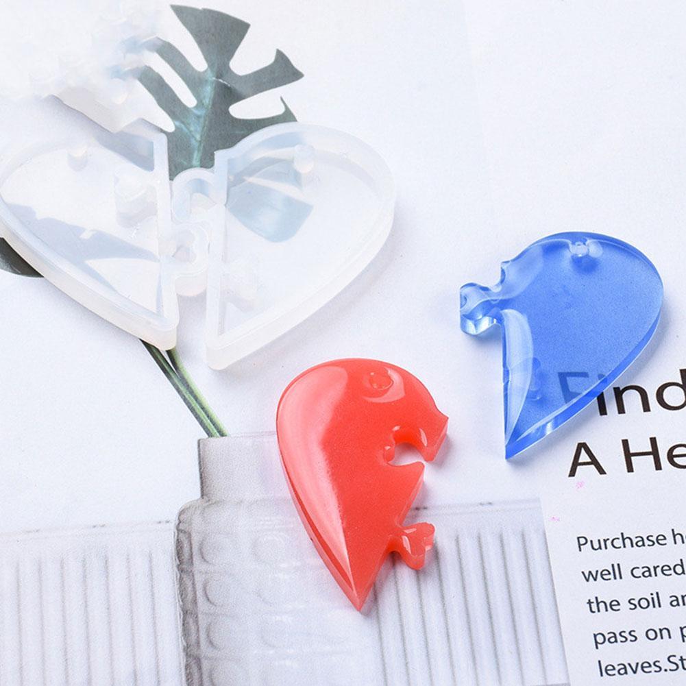 Puzzle Heart Silicone Pendant Molds Jewelry Resin Necklace Mould Diy Dropping Glue Mold Casting Craft For Diy Decorate Making Jewelry