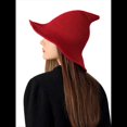 thumbnail image 3 of Sombrero de de Lana para Mujer, de Ala , Tejido A Mano, Ideal para Decorar Fiestas de Halloween. Azufaifo Rojo M, 3 of 6
