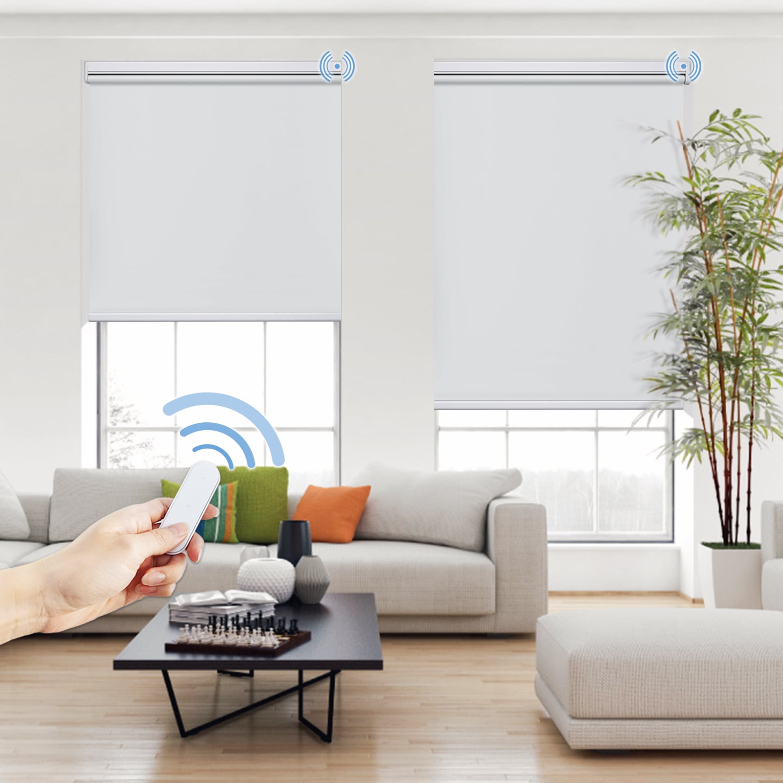 Sbartar Smart Blinds Shades with Remote Control 100 Blackout Roller