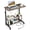 Grey Oak, variant on Small Side Mobile Table 23.6 inch Desk with Wheels Height Adjustable Rolling Potable Laptop Cart, C-Shaped Bed Couch End Tables with Edge Stopper for Living Room Bedroom, Black