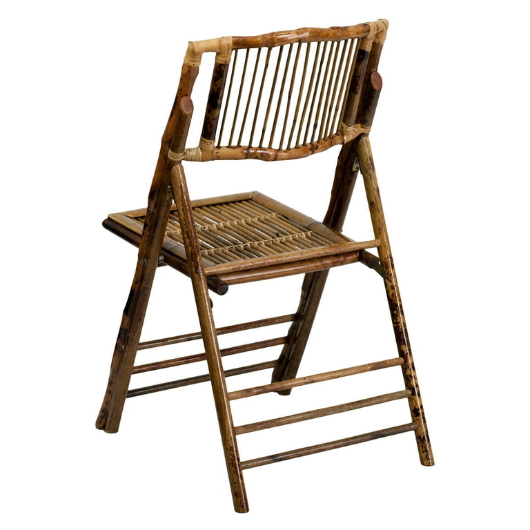 Emma + Oliver 2 Pack Bamboo Folding Chair Set for Commercial Event