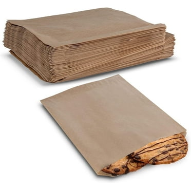 MT Products Cookie Bags - 6.5" x 8” Grease Resistant Wax Paper Bags - Pack of 100