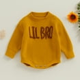 thumbnail image 2 of Okbabeha Toddler Baby Boy Knit Sweater Big/Lil Bro Embroidery Sweater Onesie Brother Matching Outfit Warm Winter Clothes, 2 of 7