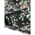 thumbnail image 5 of Unique Bargains Chemise à Manches Longues à Col Montant à Volants à Fleurs pour Femmes Noir TP, 5 of 5