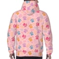 thumbnail image 7 of Fotbe Men's Hoodie with Colorful Pets Paws Pattern - Kangaroo Pocket Pullover Hooded Sweatshirt, Perfect for Daily Wear, Travel, and Home-Small, 7 of 7
