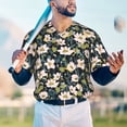 thumbnail image 6 of Balery Flowers Baseball Jersey for Men Casual Button Down Shirts Short Sleeve Active Team Sports Uniform-3X-Large, 6 of 9