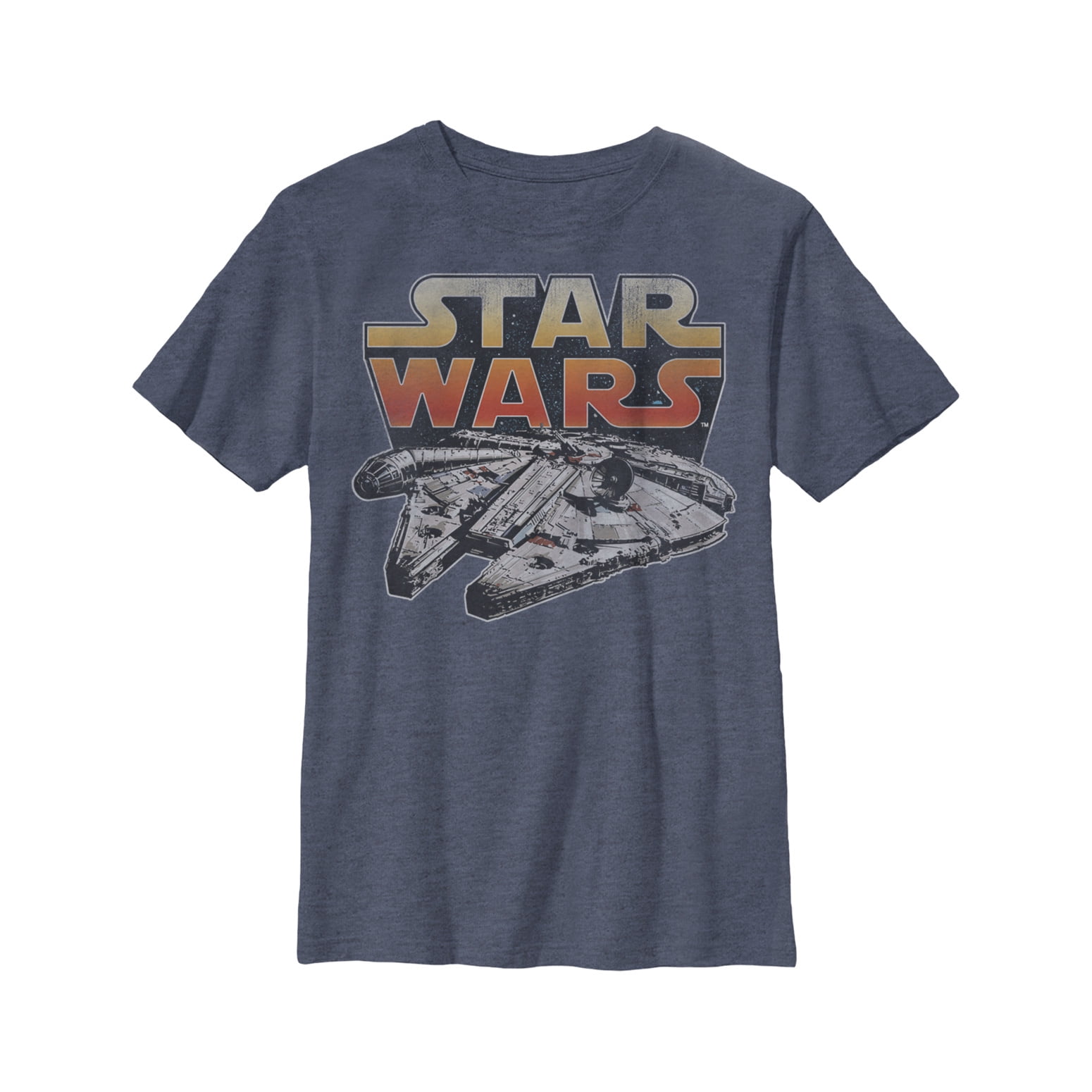 Boy's Star Wars The Falcon  Graphic Tee Navy Blue Heather Medium